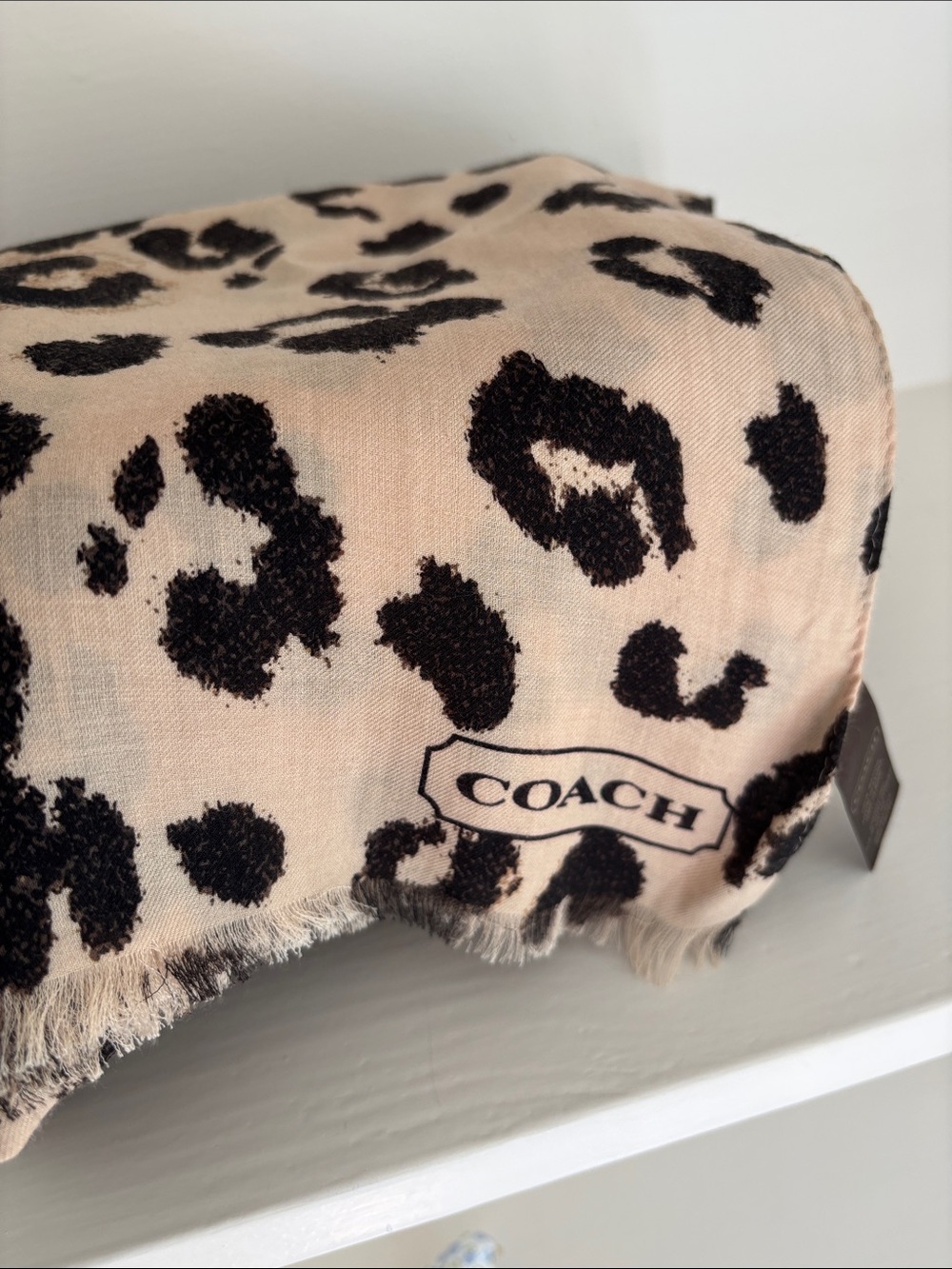 COACH scarf, animal print, 100 % rayon